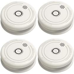 LSHOME 4 Pack Smoke Detector Fire Alarms 9V Battery Operated Photoelectric Sensor Smoke Alarms Easy Install Light Sound Warning, Test Button,9V Battery Included Fire Safety Home Hotel(913-4) (GS528A)