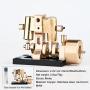 DjuiinoStar 2-Cylinder Mini Steam Engine for 40cm Miniature Retro Steamboat, 3000RPM at 0.4MPA, Double Cylinder Swing Engine, Fancy Engine Model for DIY (with No Boiler)