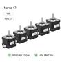 RTELLIGENT Nema 17 Stepper Motor 5PCS, 2 Phase Step Motor Bipolar 1.5A 59.5oz.in(42Ncm) 42x42x38mm 4-Wire 30cm Long Cable for 3D Printer (5, 42A02C-XH2.54)