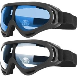Peicees Pack of 2 Ski Goggles for Women Men Kids Snow Sports Motorcycle Snowboard Goggles
