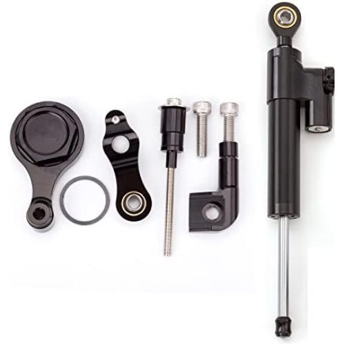 FXCNC Motorcycle CNC Steering Damper Stabilizer Buffer Control Bar With Mounting Bracket Kit Full Set Compatible with YZF R6 (not Race) 2006-2020, YZF R1 2006-2016