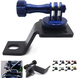 HTTMT- Motorcycle Rearview Mirror Camera Mount Bracket Holder Compatible with GoPro Hero 7/6/5/4 in Blue [P/N: GZSP-SP-015]