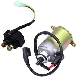 Woopeey Starter Solenoid Relay & Starter Motor for GY6 Engine 150cc 200CC 250CC Scooter Go Karts ATV Dirt Bike Fit for Baja Wilderness Tao Tao Coolster Jonway Roketa