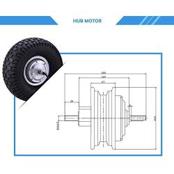 sarach store Electric Wheelbarrow Motor 15 inch 48v 350w/500w/ 800w hub Motor Electric Scooter Motor ebike kit Electric Karting Motor