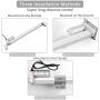 Justech 12V Linear Actuator 400mm 16 Inch Linear Motor 1000N Stroke Linear Actuator with Mounting Brackets for Car RV Electric Door Opener Industrial Machinery Clean Vessel Cargo Medical Window-Silver