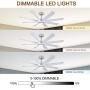 OFANTOP 60 Inch Smart Wifi Ceiling Fan Compatible with Alexa, DC Motor Large Modern Ceiling Fan with Light Remote Control, 8 Blades White