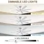 OFANTOP 60 Inch Smart Wifi Ceiling Fan Compatible with Alexa, DC Motor Large Modern Ceiling Fan with Light Remote Control, 8 Blades White