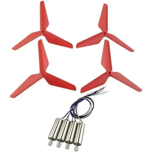 Upgraded Spare Parts Motor Main Blade Propellers Three-Blade Propellers for Syma X5SW X5HW X55 RC Mini Quadcopter Toy (Red)