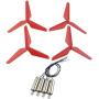 Upgraded Spare Parts Motor Main Blade Propellers Three-Blade Propellers for Syma X5SW X5HW X55 RC Mini Quadcopter Toy (Red)