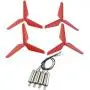 Upgraded Spare Parts Motor Main Blade Propellers Three-Blade Propellers for Syma X5SW X5HW X55 RC Mini Quadcopter Toy (Red)