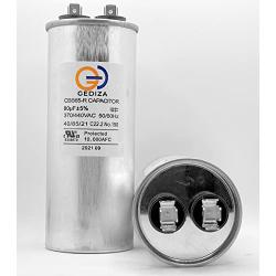 GEDIZA 80 uF 80 MFD ±5% 370/440V Dual Run Round Capacitor for HEVAC, A/C for Condenser Straight Cool or AC Motor and Fan Starting or Heat Pump A/C, Pool Pumps. Model CBB65. Guaranteed to Last 5 Years