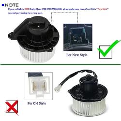 A/C Heater Blower Motor Assembly for Jeep Grand Cherokee Dodge Ram 1500 2500 3500 4000 4500 5500