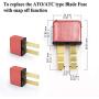 PHOTO-TOP 10A, Automotive Circuit Breaker, Plug in Mounting with Snap-Off Function, ATC Blade Type Terminal Connection (3pcs)