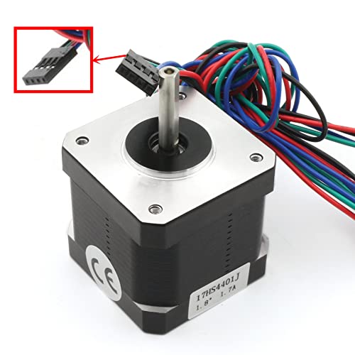 Nema17 42 Stepper Motor 40mm 64oz.in (45Ncm) 1.7A 1.8 Degree 2phase with 1M 4-pin Cable& Connector for 3D Printer Hobby CNC Router Engraving Milling Machine 17HS4401J