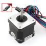Nema17 42 Stepper Motor 40mm 64oz.in (45Ncm) 1.7A 1.8 Degree 2phase with 1M 4-pin Cable& Connector for 3D Printer Hobby CNC Router Engraving Milling Machine 17HS4401J