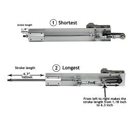 JQDML Cycle DIY Reciprocating Linear Motor, 12 Volt Long Adjustable Stroke 1.2inch-6.3 inch Linear Actuator 12-95rpm Variable Speed with Remote Controller DC Power Adapter JQ-RL-YY05