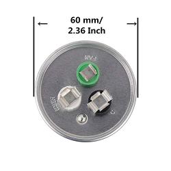 BOJACK 55+7.5 uF 55/7.5 MFD ±6% 370/440 V AC CBB65 Dual Run Circular Start Capacitor for AC Motor Run or Fan Start or Condenser Straight Cool or Heat Pump Air Conditioner