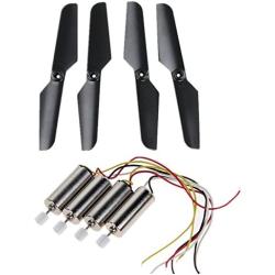 Upgraded Motors Main Propeller Cash Pack for Syma X11 X11C RC Quad Copter Quadrotor Drone Replacement Spare Parts CCW and CW with Gears Toy 4 Pcs (Black)