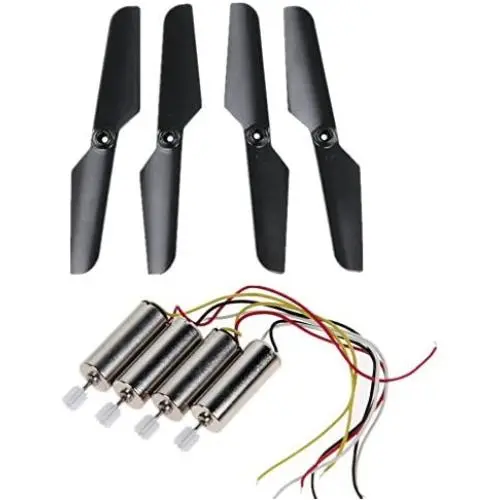Upgraded Motors Main Propeller Cash Pack for Syma X11 X11C RC Quad Copter Quadrotor Drone Replacement Spare Parts CCW and CW with Gears Toy 4 Pcs (Black)