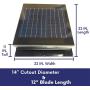 20-Watt Solar Attic Fan (Grey) with Thermostat / Humidistat (20 x 20 x 11 IN) - Brushless Motor – Hail and Weather Resistant Solar Vent Fan – Solar Powered Attic Fan for Homes - by Remington Solar
