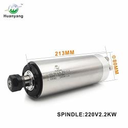 VFD CNC Spindle Motor Kits：220V 2.2KW CNC VFD+220V 2.2KW 4bearings 400hz 24000rpm Φ80mm Water Cooled Spindle Motor+220V 75W Water Pump+80mm Motor Clamp Mount+5m Water Pipe (Factory Direct Sales)