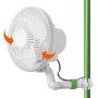 LINCHOC GARDEN Grow Tent Oscillating Fan,6 inch Copper Wire Motor Pole Mount Monkey Fan for Grow Tents with 2 Speed 120v 25w Clip On (1 Pack)