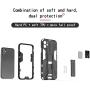 RIZZ Case for iPhone 11 with Kickstand Holder Magnetic Shockproof Car Mount Armor Military Ultra Slim Mobile Phone Cover for Men and Women Drop Protection (Black)