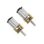 QMseller 2pcs Micro Speed Reduction Motor DC 3V 15RPM with Full Metal Gearbox 0.15A Electric Gear Box Motor with 2 Terminals