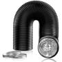 Hon&Guan 5 inch Air Duct - 16 FT Long, Black Flexible Ducting HVAC Ventilation Air Hose for Grow Tents, Dryer Rooms,Kitchen