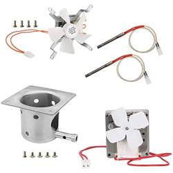 QuliMetal Grill Auger Motor, Grill Induction Fan Kit, Grill Hot Rod and 304 Stainless Steel Fire Burn Pot for for Traeger Pellet Grills