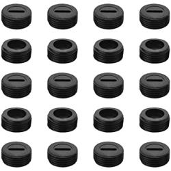 Heyiarbeit Carbon Brush Holder Caps 13mm O.D. 5.7mm Thickness Electric Motor Brush Cover Plastic Fitting Thread Black 20pcs
