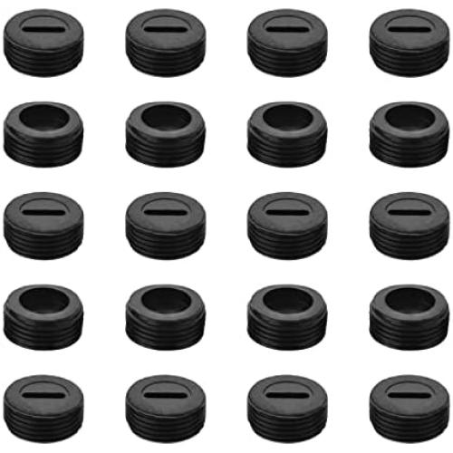 Heyiarbeit Carbon Brush Holder Caps 13mm O.D. 5.7mm Thickness Electric Motor Brush Cover Plastic Fitting Thread Black 20pcs