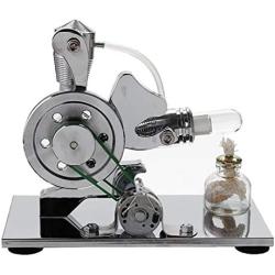 Teerwere Stirling Engine Motor Stirling Engine Model Electric Generator Physics Experiment Steam Power Toy (Color : Silver, Size : One Size)