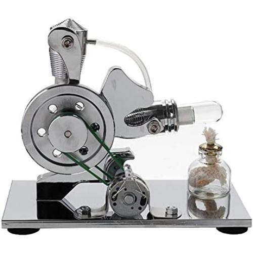 Teerwere Stirling Engine Motor Stirling Engine Model Electric Generator Physics Experiment Steam Power Toy (Color : Silver, Size : One Size)