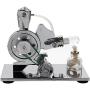 Teerwere Stirling Engine Motor Stirling Engine Model Electric Generator Physics Experiment Steam Power Toy (Color : Silver, Size : One Size)