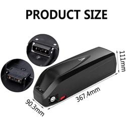 Jieoto Ebike Battery 48V 8AH 10AH 12.5AH 15AH 17.5AH Electric Bike Battery with 2A Charger for 200W 500W 750W 1000W Bike Motor, Lithium ion Batteries Pack