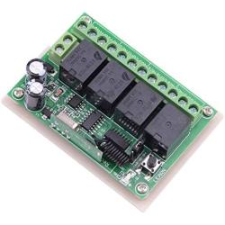 12V RF Wireless Relay Remote Control Switch, 10A Universal 4-Channel 433MHz Remote Control Relay Switch for Motor, DIY Function, Home Use & More (2 Transmitters with 1 Receiver)