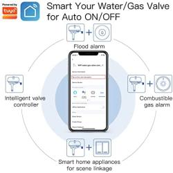 MOES WiFi Smart Water Valve, Water Shut Off Tool, Shower Timer Shutoff, Sprinkler Controller, Work with Tuya Smart Life APP, Compatible with Alexa and Google Home, No Hub Required, White