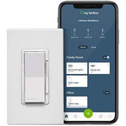 Leviton DW4SF-1BW Decora Smart Wi-Fi Fan Speed Controller, White