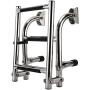 Artilife Boat Foldable Stainless Steel 3 Step Ladder Marine Pontoon Ladder Polished 2 + 1 Step with Rubber Grip & Mounting Screws