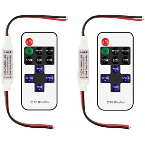 RGBZONE 2 Pack RF Wireless Remote Controller DC 5-24V 11 Key Mini Dimmer Switch for 5050 3528 5630 RGB LED Strip Light RGBZONE 2 Pack RF Wireless Remote Controller DC 5-24V 11 Key Mini Dimmer Switch for 5050 3528 5630 RGB LED Strip Light