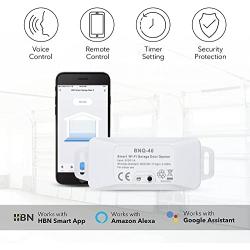 HBN Smart Garage Door Opener - Connected WiFi Garage Door Control, Compatible with Alexa & Google Home Assistant, No Hub Needed