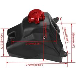 YOXUFA Plastic Gas Fuel Tank for CRF50 XR50 SSR125 50cc 70cc 90cc 110cc 125cc Pit Dirt Bike Pitster Pro SDG 107 Baja 49 TaoTao Coolster Apollo Roketa Kazuma Yamoto Sunl Eagle Parts