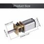 Fielect Mini Gear Motor DC 12V 1200RPM Micro Gear Motor, Speed Reduction Motor GA12-N20 for RC Car, Robot Model, DIY Engine Toys