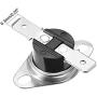 uxcell KSD301 Thermostat 40°C/104°F 10A Normally Closed N.C Adjust Snap Disc Temperature Switch 5pcs