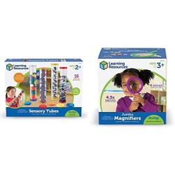 Learning Resources Primary Science Sensory Tubes - Set of 4 Tubes, Ages 2+ Science Toys for Kids, STEM Toys, Fine Motor and Sensory Toys & Jumbo Magnifiers - 6 Pieces, Ages 3+ Toddler Learning Toys