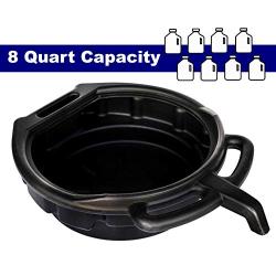 Oil Change Kit - Includes Oil Pan, Longneck Oil Funnel, and 5 Pack of Shop Towels - Motor Oil Drain pan for Changing Oil - Oil Change Value Kit with by Foxtrot Living