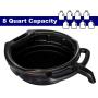 Oil Change Kit - Includes Oil Pan, Longneck Oil Funnel, and 5 Pack of Shop Towels - Motor Oil Drain pan for Changing Oil - Oil Change Value Kit with by Foxtrot Living