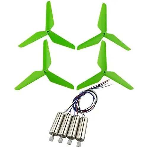 Upgraded Spare Parts Motor Main Blade Propellers Three-Blade Propellers for Syma X5SW X5HW X55 RC Mini Quadcopter Toy (Green)