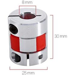 10mm x 8mm CNC Flexible Plum Coupling Shaft Coupling CNC Stepper Motor Encoder Coupler Stepper Motor Encoder Connector Coupler D25 L30 Jaw Clamp Aluminum Alloy